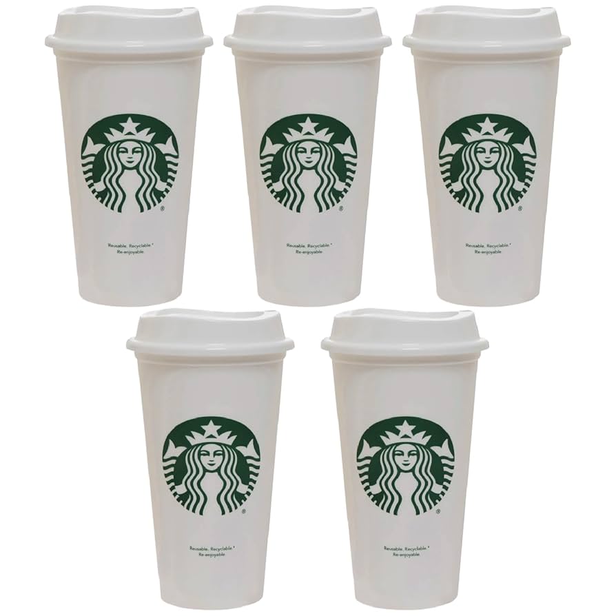 スターバックス REUSABLE HOT CUPS Amazon.com | Starbucks Set of 5 16oz Reusable Hot Cups with
